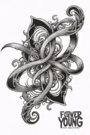 forever young infinity symbol tattoo design idea