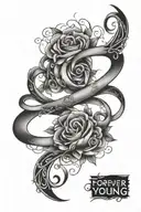 forever young infinity symbol tattoo design idea