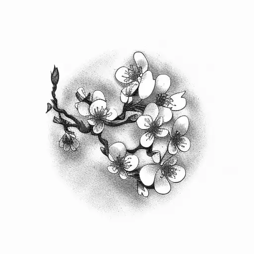 Cherry Blossom ond Bts  tattoo design idea