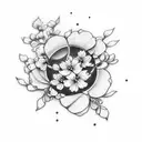 Cherry Blossom ond Bts  tattoo design idea