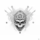 Skull king tattoo design idea