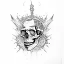 Skull king tattoo design idea