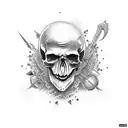 Skull king tattoo design idea