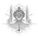 A river flowing through a correctional officer symbol tattoo design idea