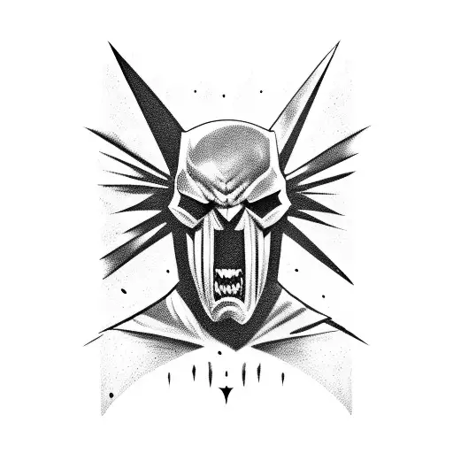 Batman who laughs , skull  tattoo design idea