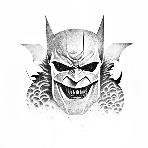 Batman who laughs  skull  tattoo design idea