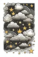 clouds and stars  tattoo design idea