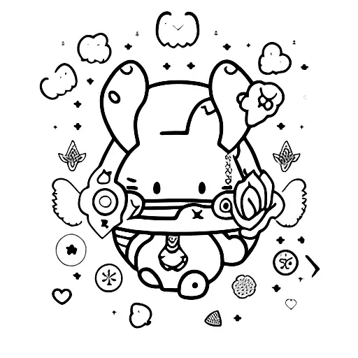 sanrio cinnamoroll com asas tattoo design idea
