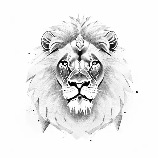 A muscular lion with its cubs playing on its back tattoo design idea