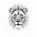 Lion with dead for neck tattoo design idea