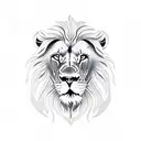 Lion with dead for neck tattoo design idea