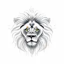Lion with dead for neck tattoo design idea
