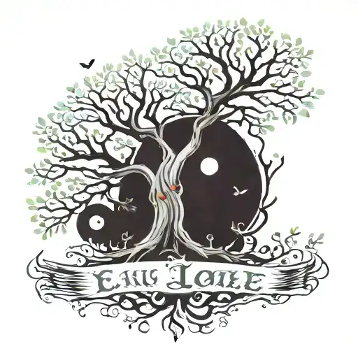 evil tree tattoo on my right forearm that includes the names Sage Logan Annabelle Bailey color Incorporated to the tree tattoo design idea