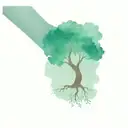 ancient winding tree on right forearm that includes the names Sage Logan Annabelle Bailey color Incorporated to the tree tattoo design idea