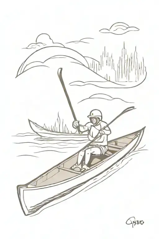 canoe polo tattoo design idea