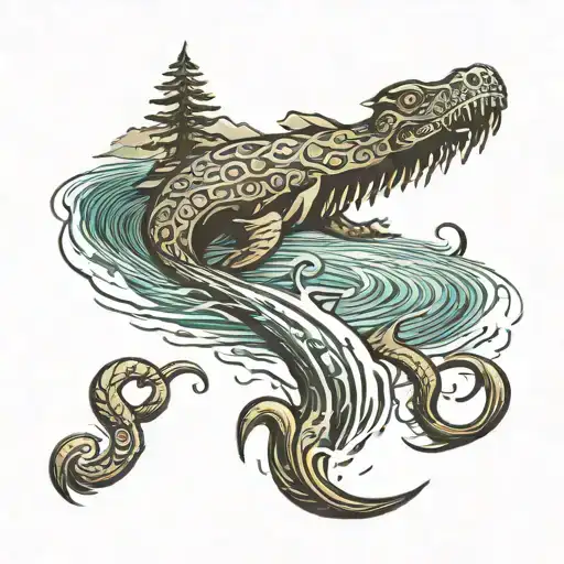 loch ness monster  tattoo design idea