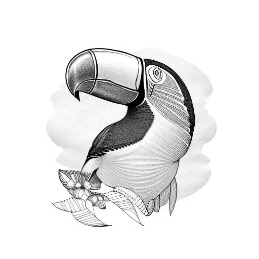 toucan, pattern ,cosmos tattoo design idea
