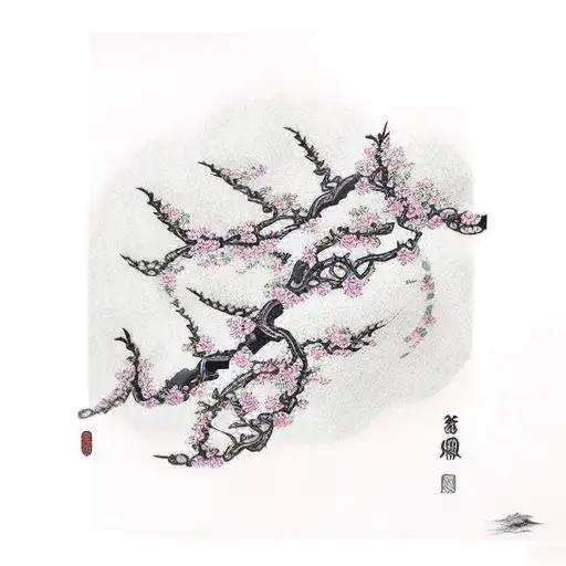 byakuya cherry blossom bankai  tattoo design idea