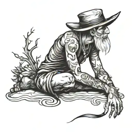 lonely person tattoo design idea