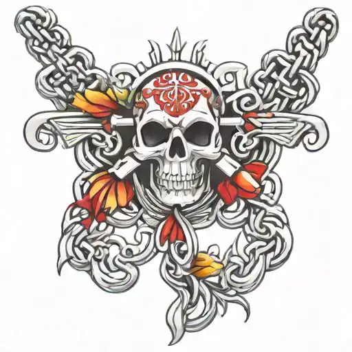chrome hearts chain wrapped tattoo design idea