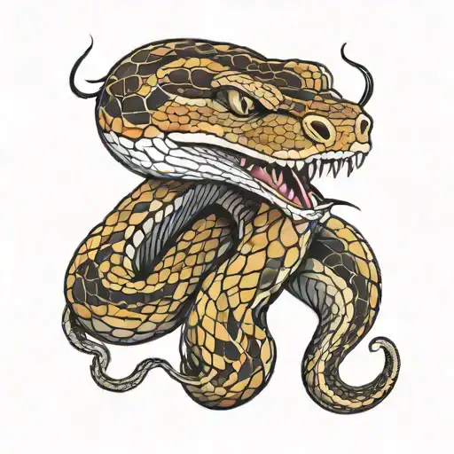 rattle snake wrapped tattoo design idea