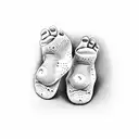 baby feet with the name JOY tattoo design idea