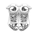 baby feet with the name JOY tattoo design idea