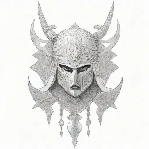 arabic warrior tattoo design idea