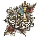 chess board tattoo design idea