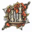 chess board tattoo design idea