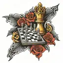 chess board tattoo design idea