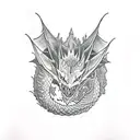 Smaug over mountain  tattoo design idea