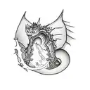 Smaug over mountain  tattoo design idea