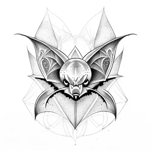 cross section of a dissected bat tattoo design idea