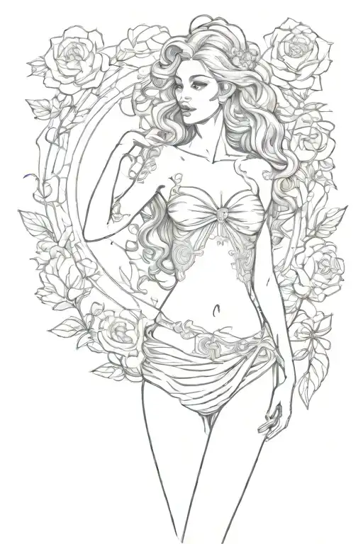 full body Aphrodite realistic sexy girl shoulder tattoo  tattoo design idea