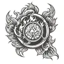 ring of fire flames tattoo design idea