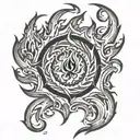 ring of fire flames tattoo design idea