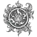 ring of fire flames tattoo design idea