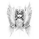 make angel tattoo with wings tattoo design idea