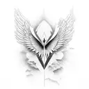 make angel tattoo with wings tattoo design idea
