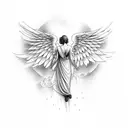 make angel tattoo with wings tattoo design idea