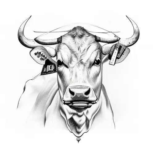 cow meat cuts tattoo design idea