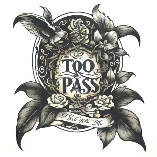 This too shall pass written tattoo design idea