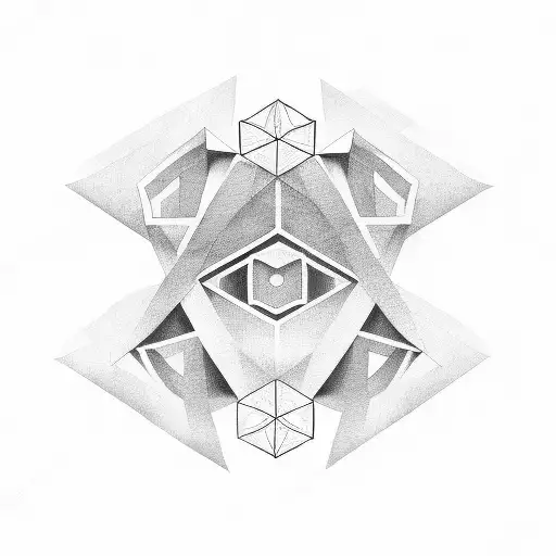 square, circle, triangle, pentagon tattoo design idea