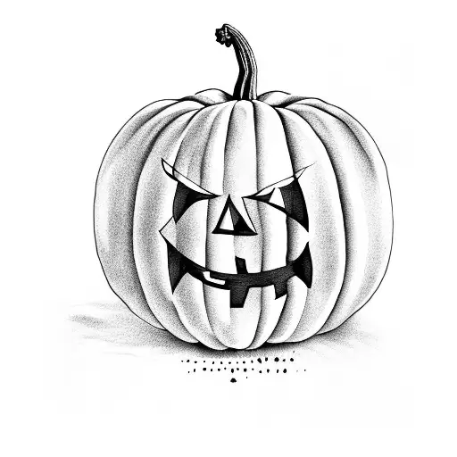 frown jack o'lantern tattoo design idea