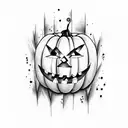 sad jack o'lantern tattoo design idea