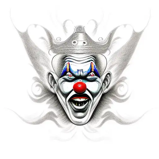 clown evil tattoo design idea