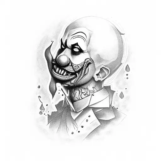 clown evil tattoo design idea