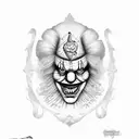 clown evil tattoo design idea