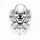 clown evil tattoo design idea